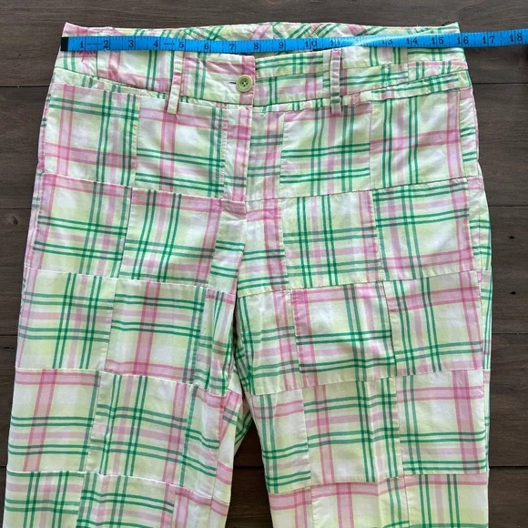 Lilly Pulitzer Madras Summer Pants Defined! Pinks + Greens + White Sz 6 - Picture 10 of 16